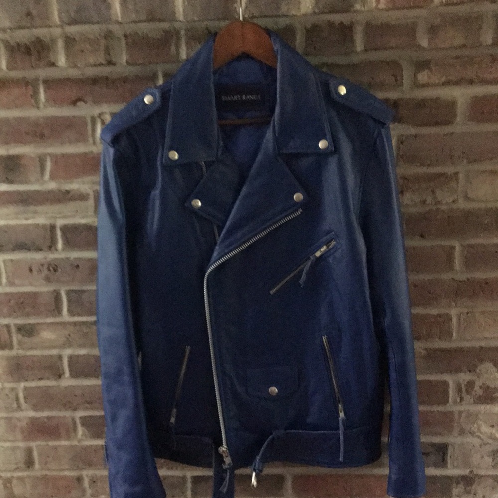 blue, xxl Smart Range leather jacket